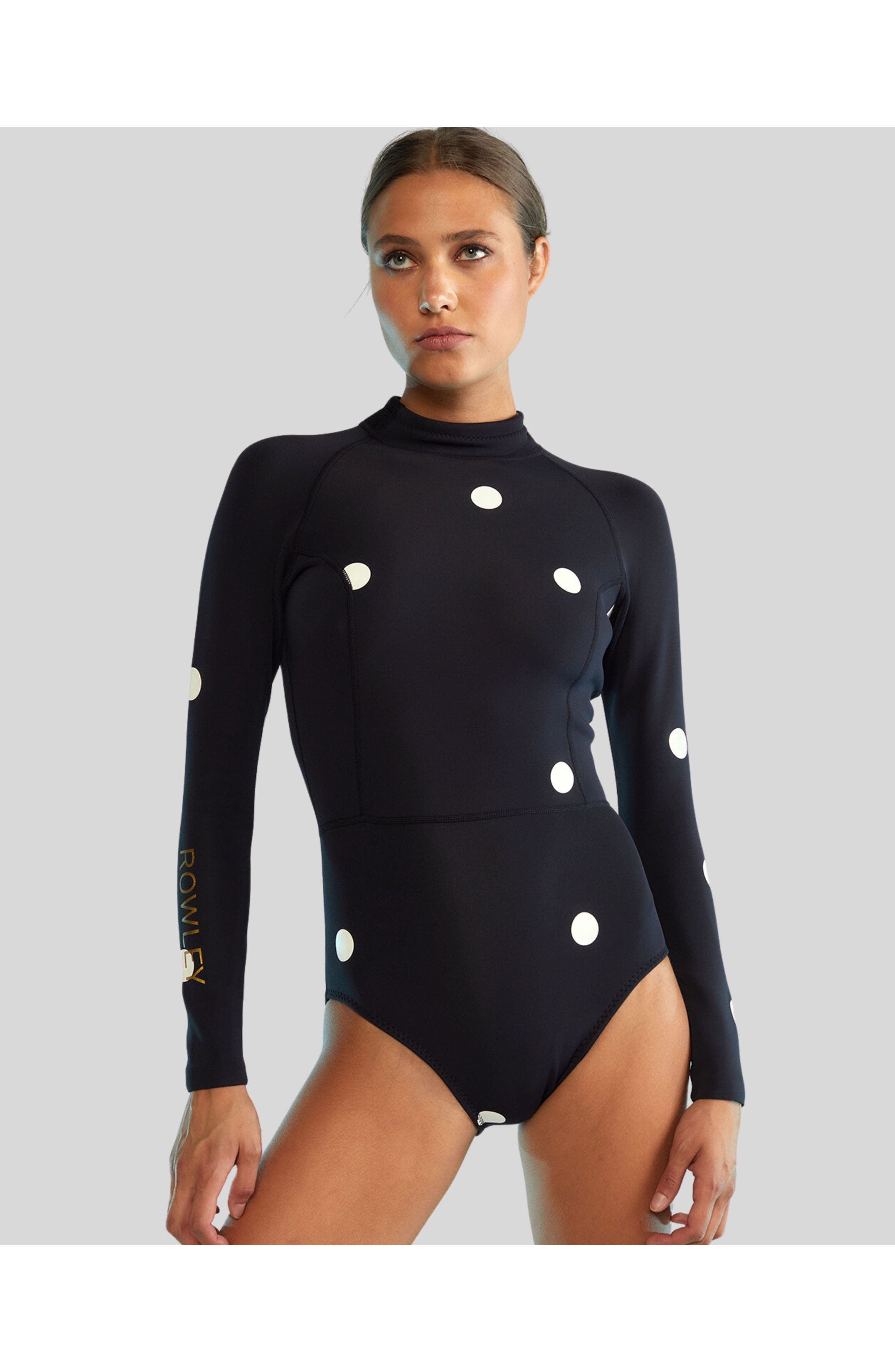 Cynthia Rowley Cruz Wetsuit in Black/white Polka Dot at Nordstrom - 4