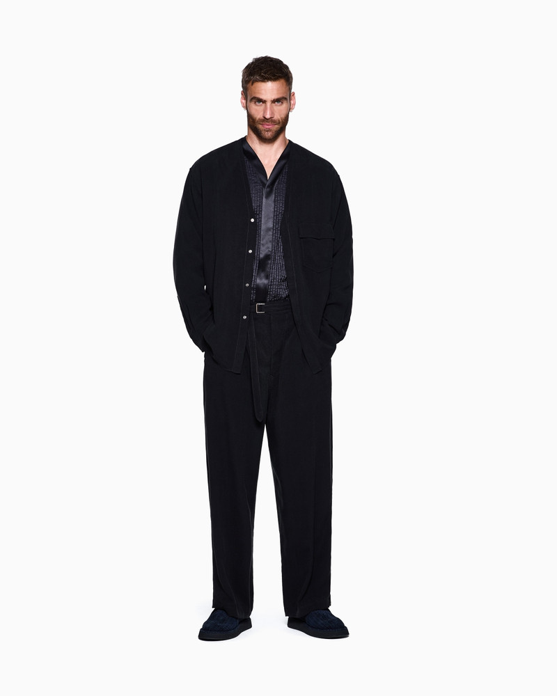 COTTON AND SILK BLEND SEERSUCKER OVERSIZED SHIRT 2