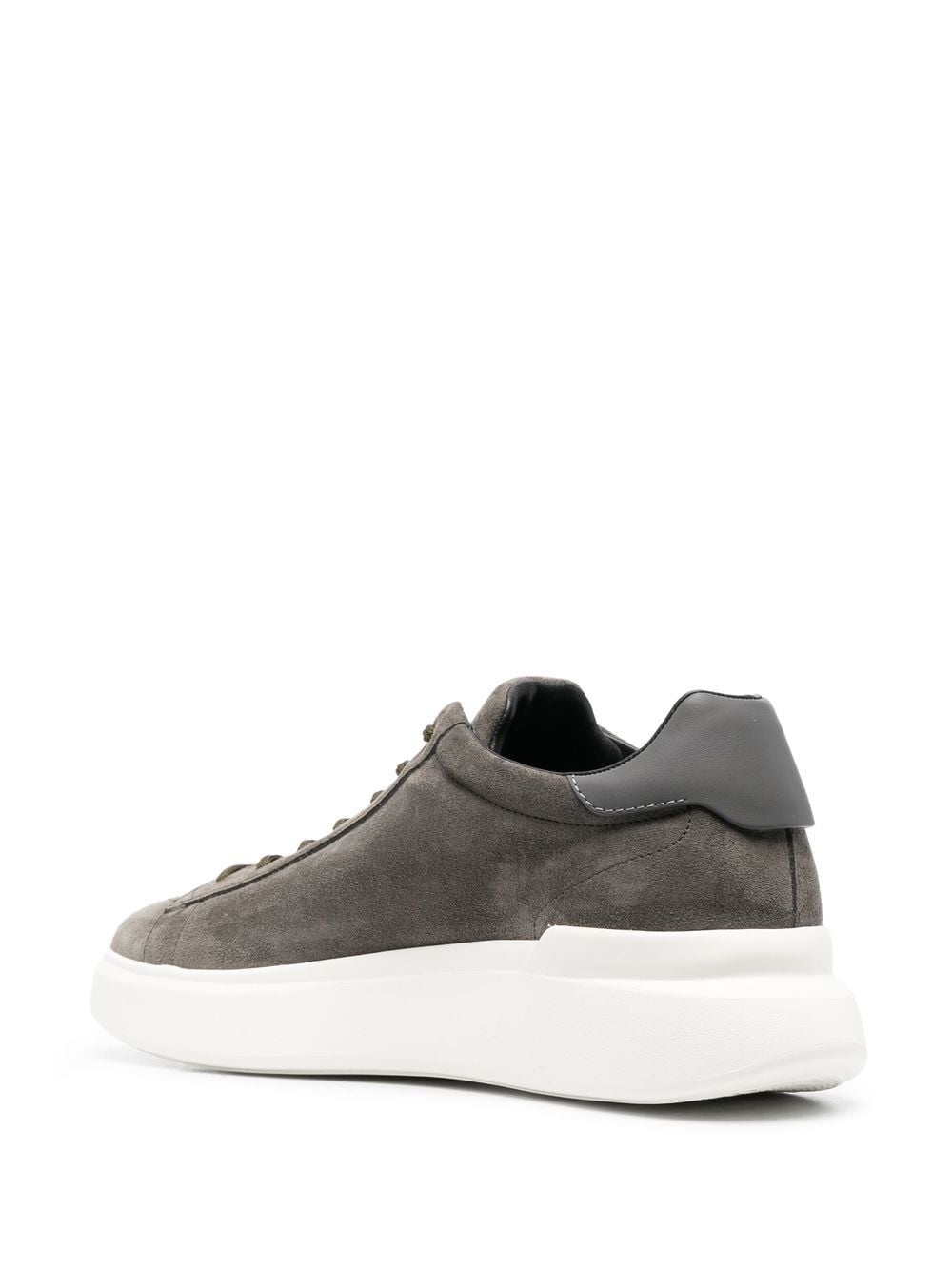 logo-patch low-top suede sneakers - 3