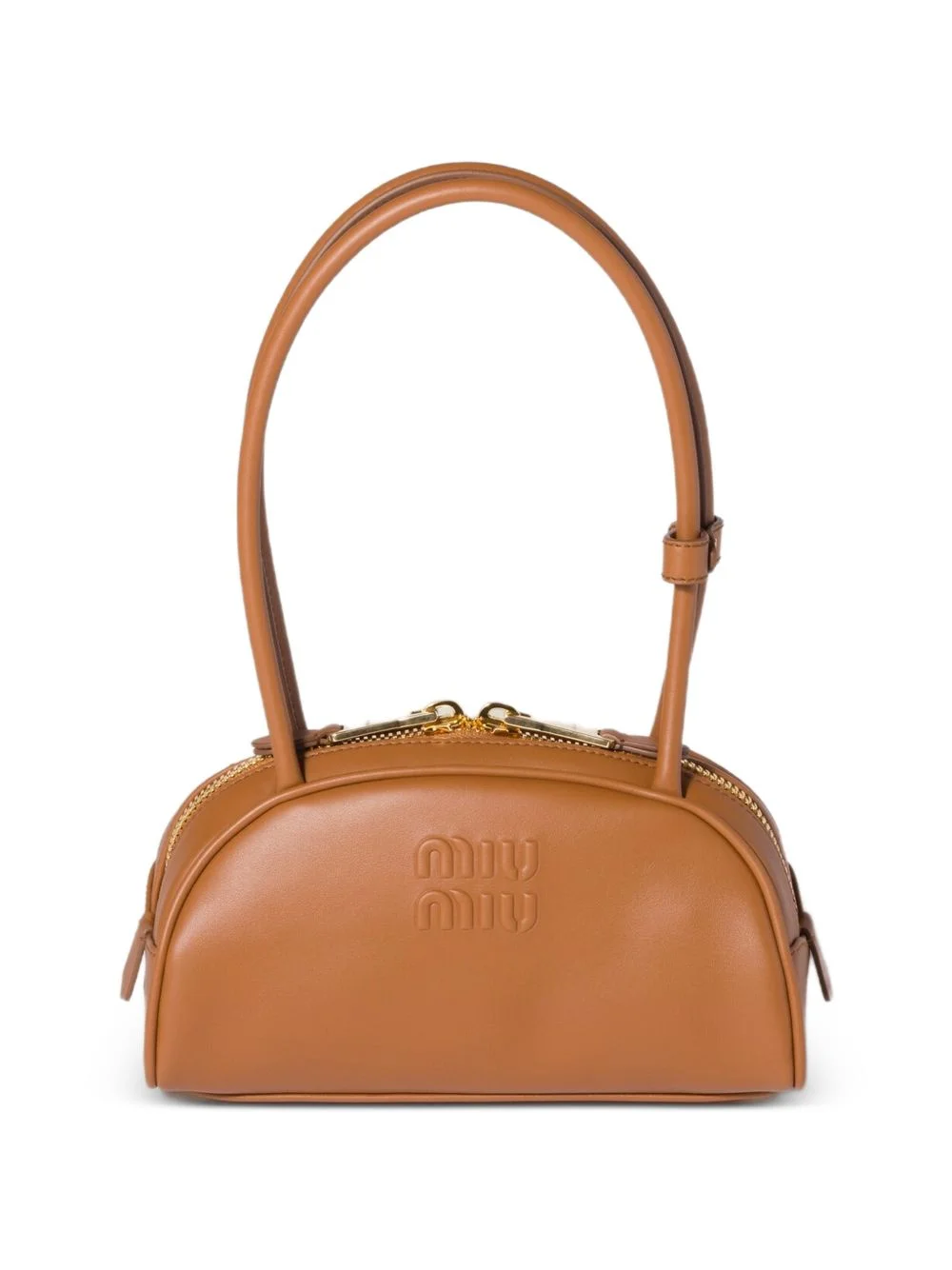 Beau embossed-logo leather shoulder bag - 1