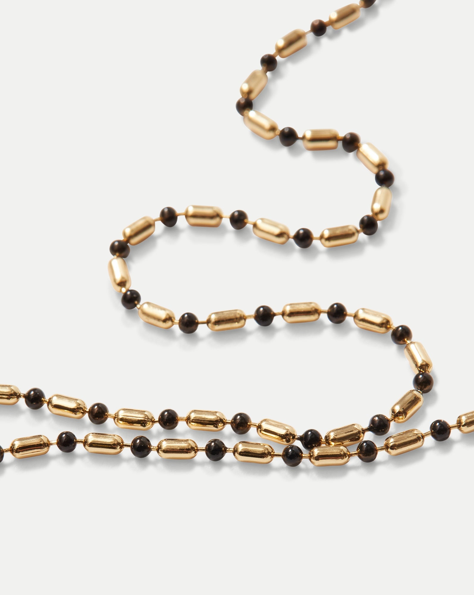 LONG ENAMEL BEAD CHAIN NECKLACE - 3