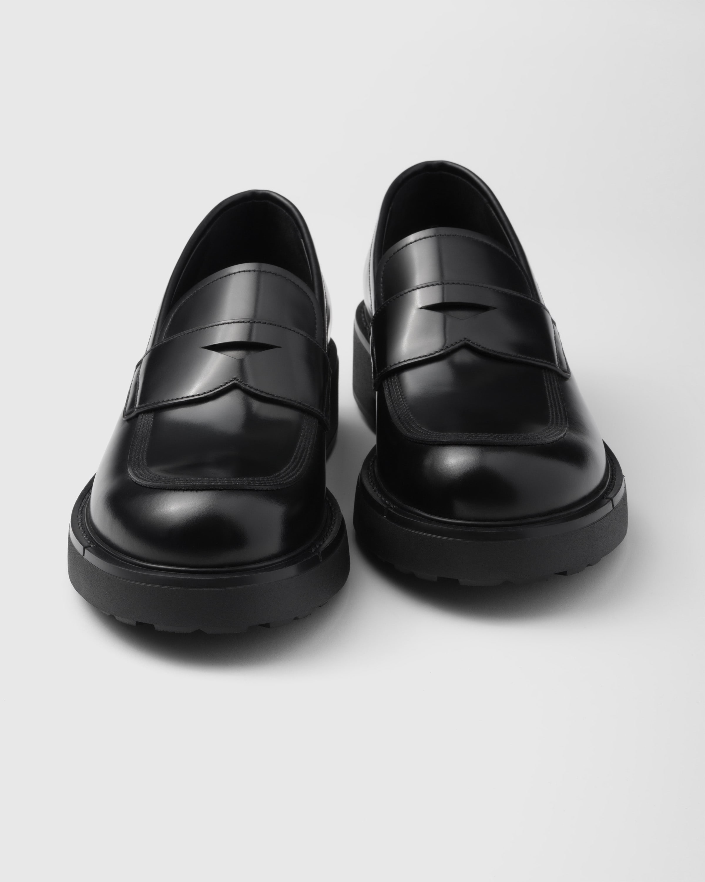 Brushed leather loafers - 6