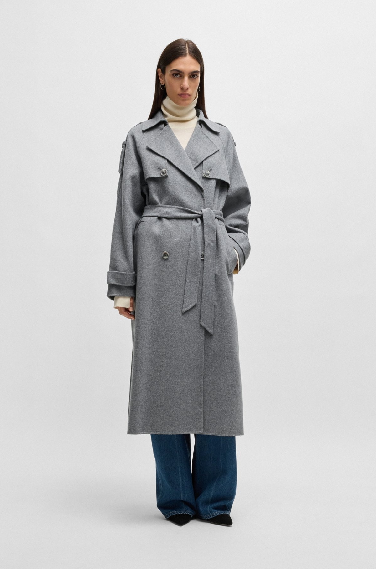 BELTED TRENCH COAT IN A WOOL BLEND - 2