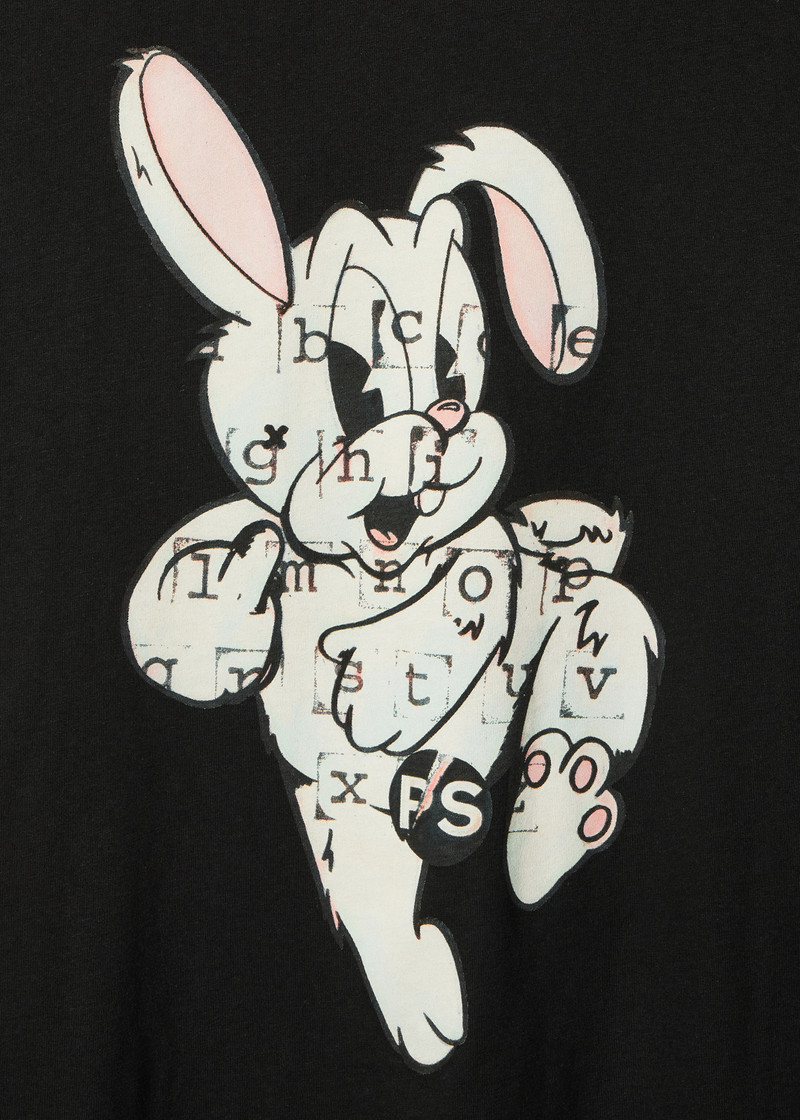 Paul Smith Slim-Fit Black 'Bunny' Print T-Shirt outlook