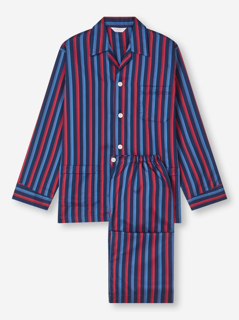 Men's Classic Fit Pyjamas Wellington 55 Cotton Navy - 1