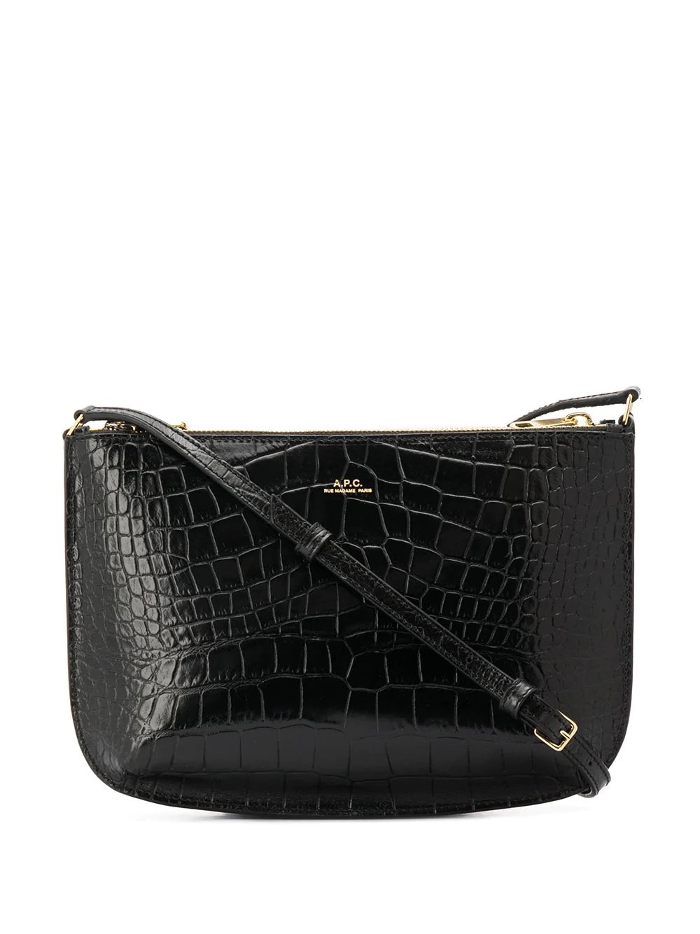 embossed croc-effect cross body bag - 1