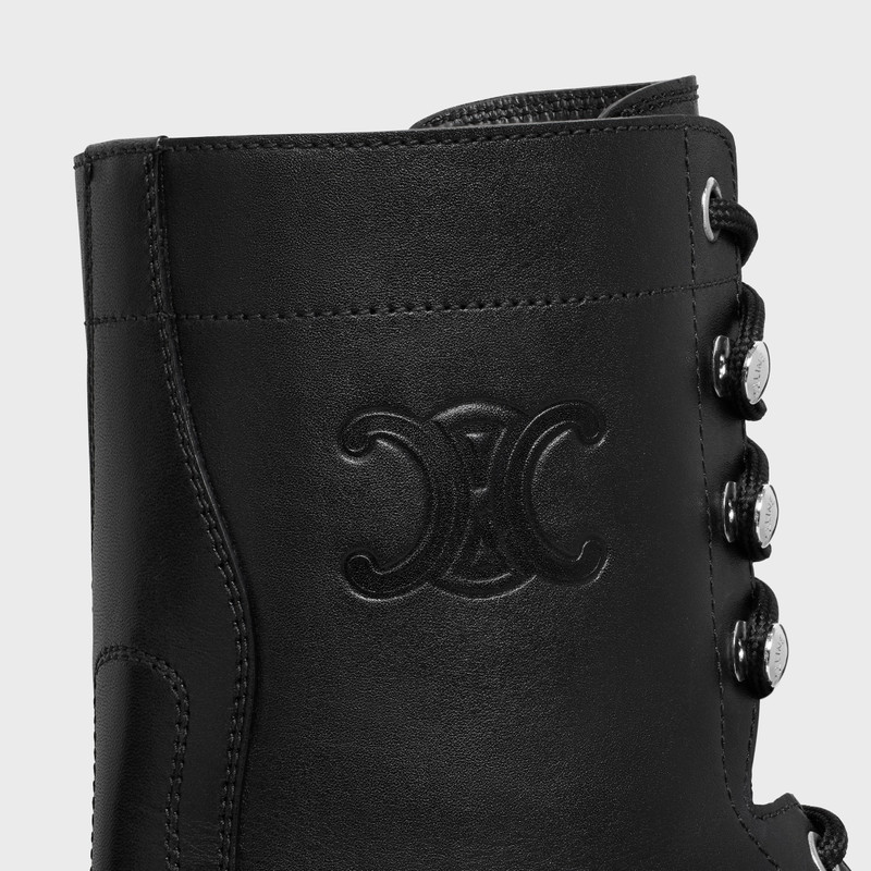 CELINE TRIOMPHE RANGERS MID LACE-UP BOOT in SHINY BULLSKIN 5