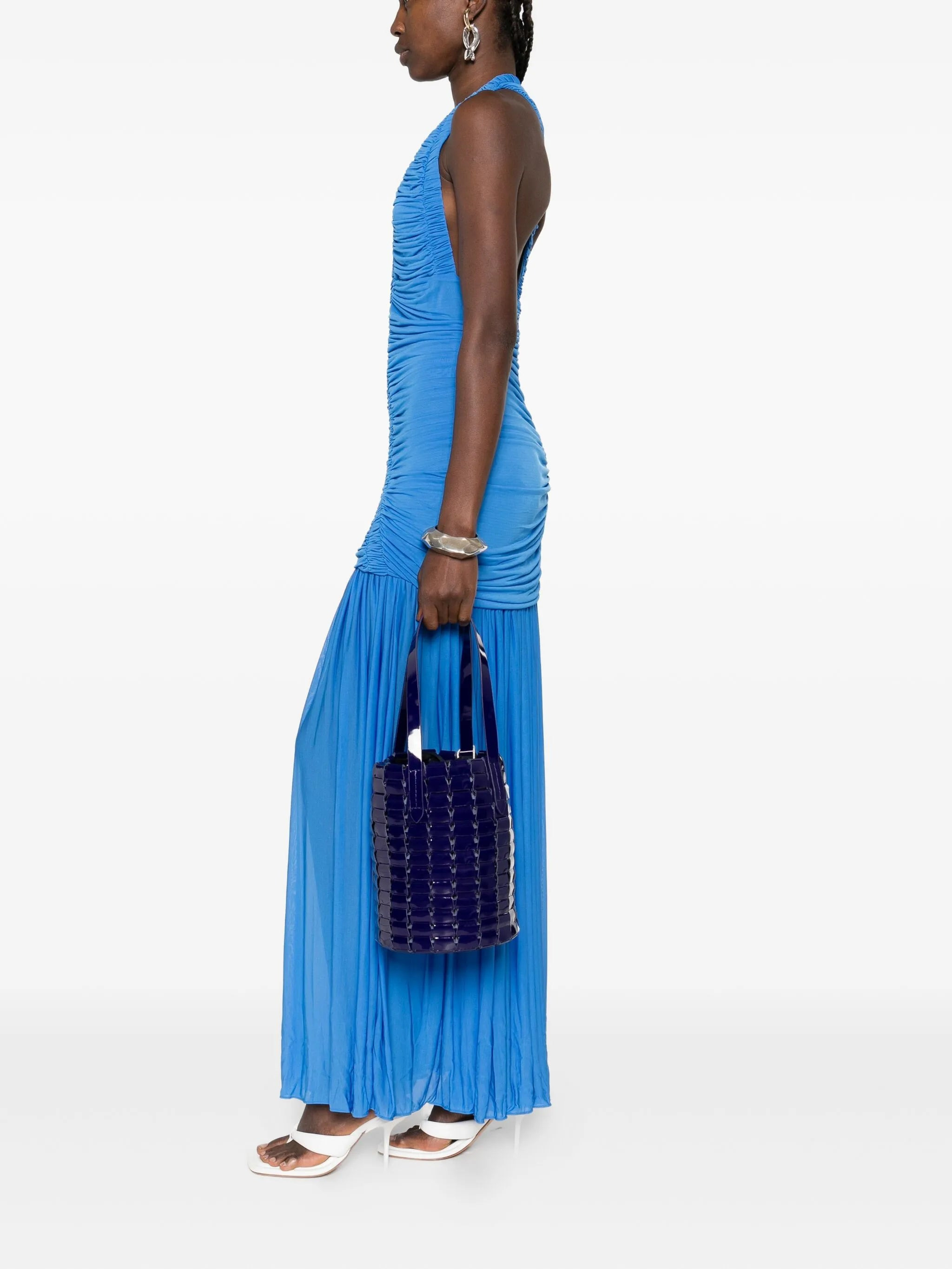 Dragon Diffusion Patent Leather Woven Bucket Bag - 2