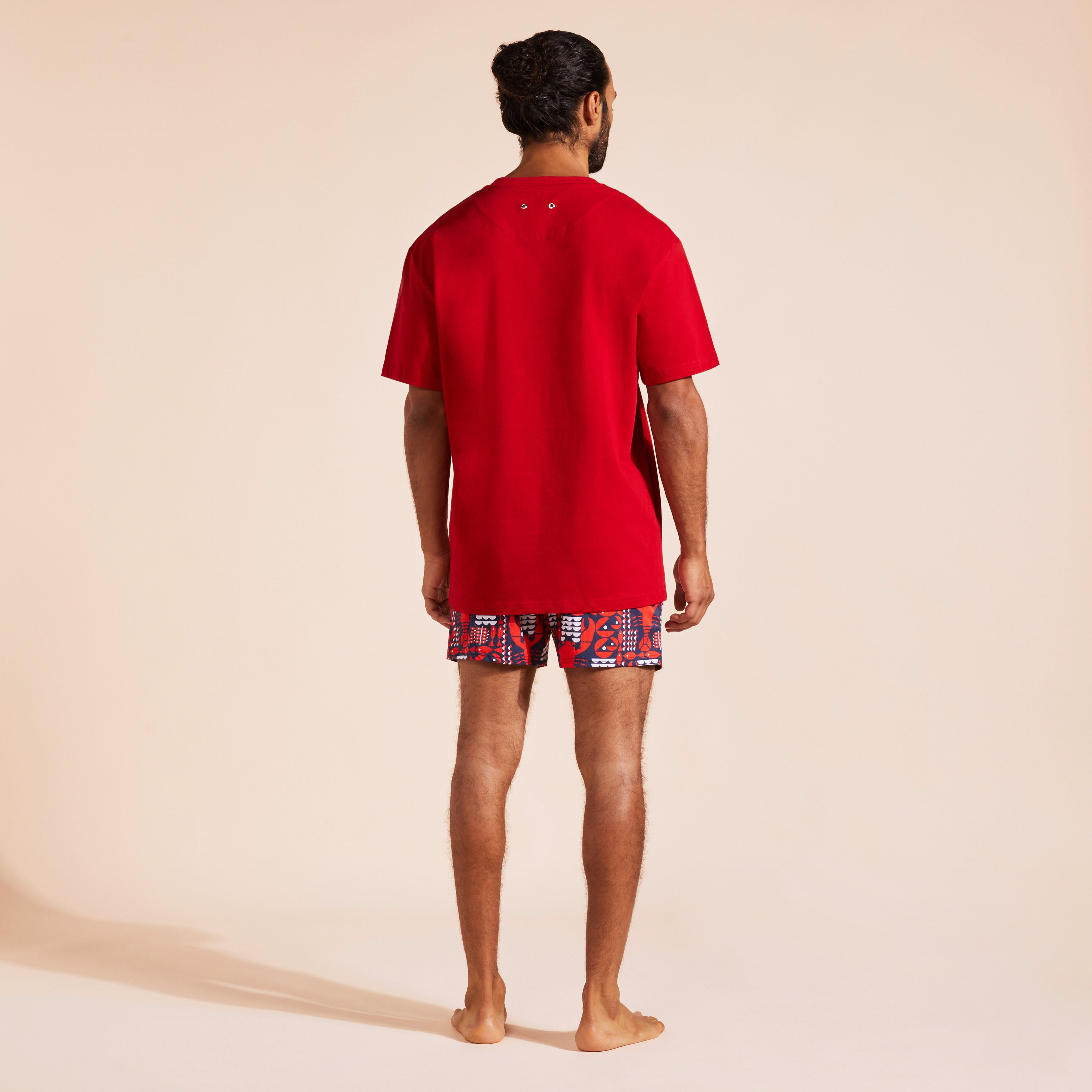 Men Oversized Organic Cotton T-Shirt Graphic Lobsters - 4