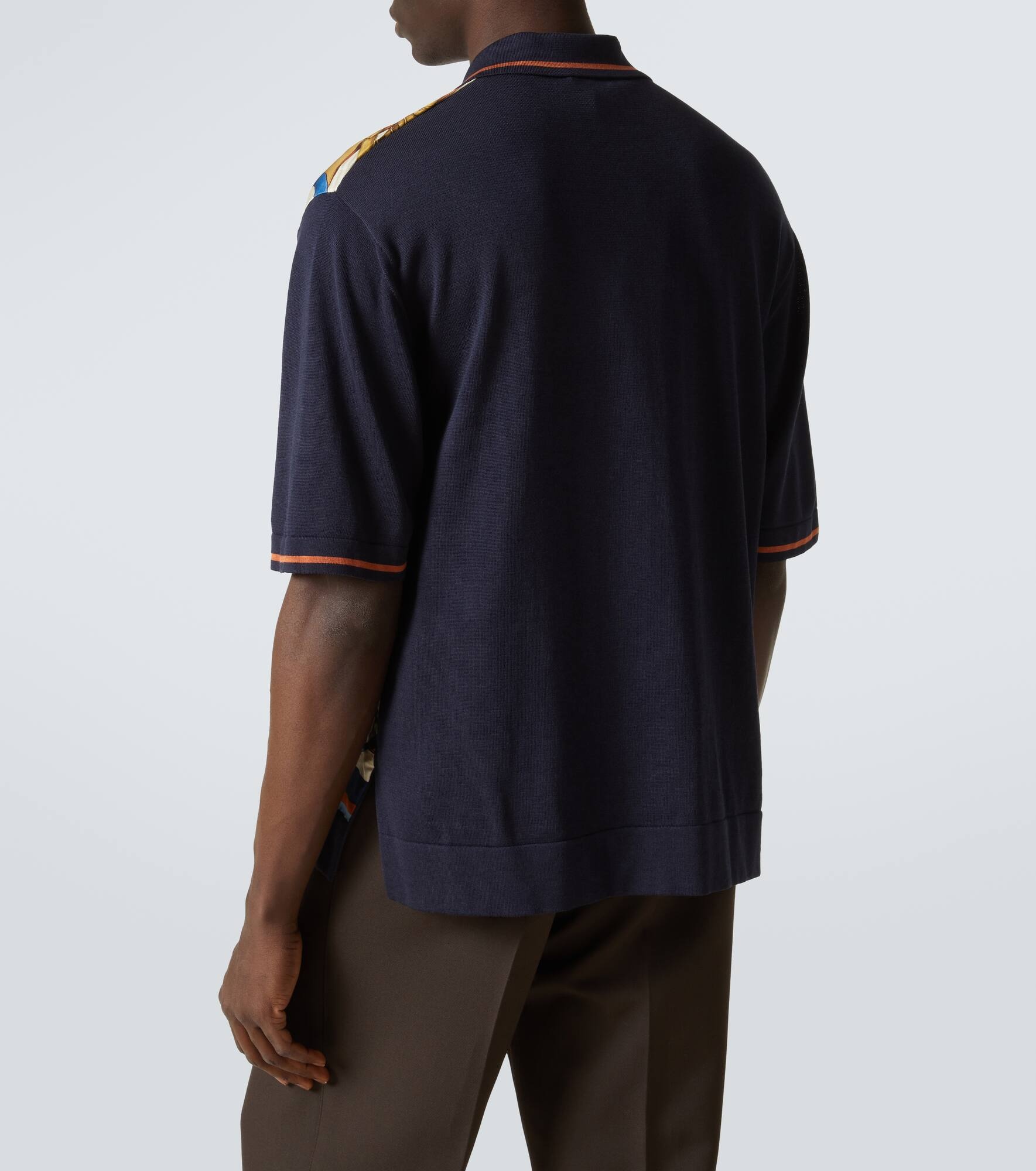 Printed silk and cotton bowling shirt - 4