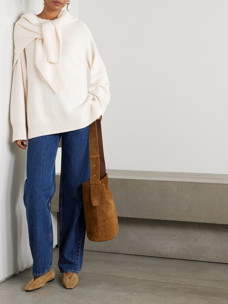 Loulou de Saison Safi merino wool and cashmere-blend sweater Ivory outlook