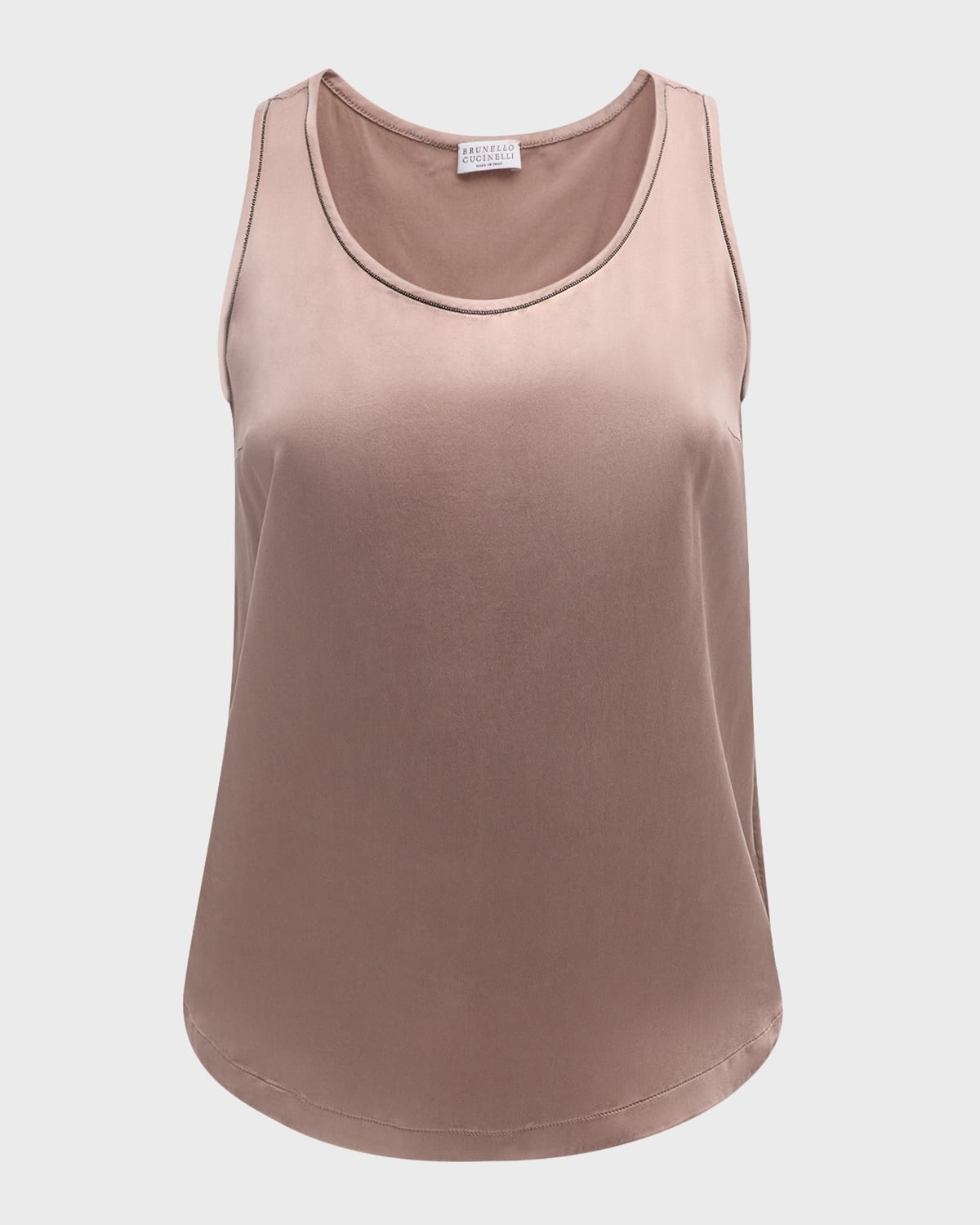 Monili Scoop-Neck Silk Tank Top - 1