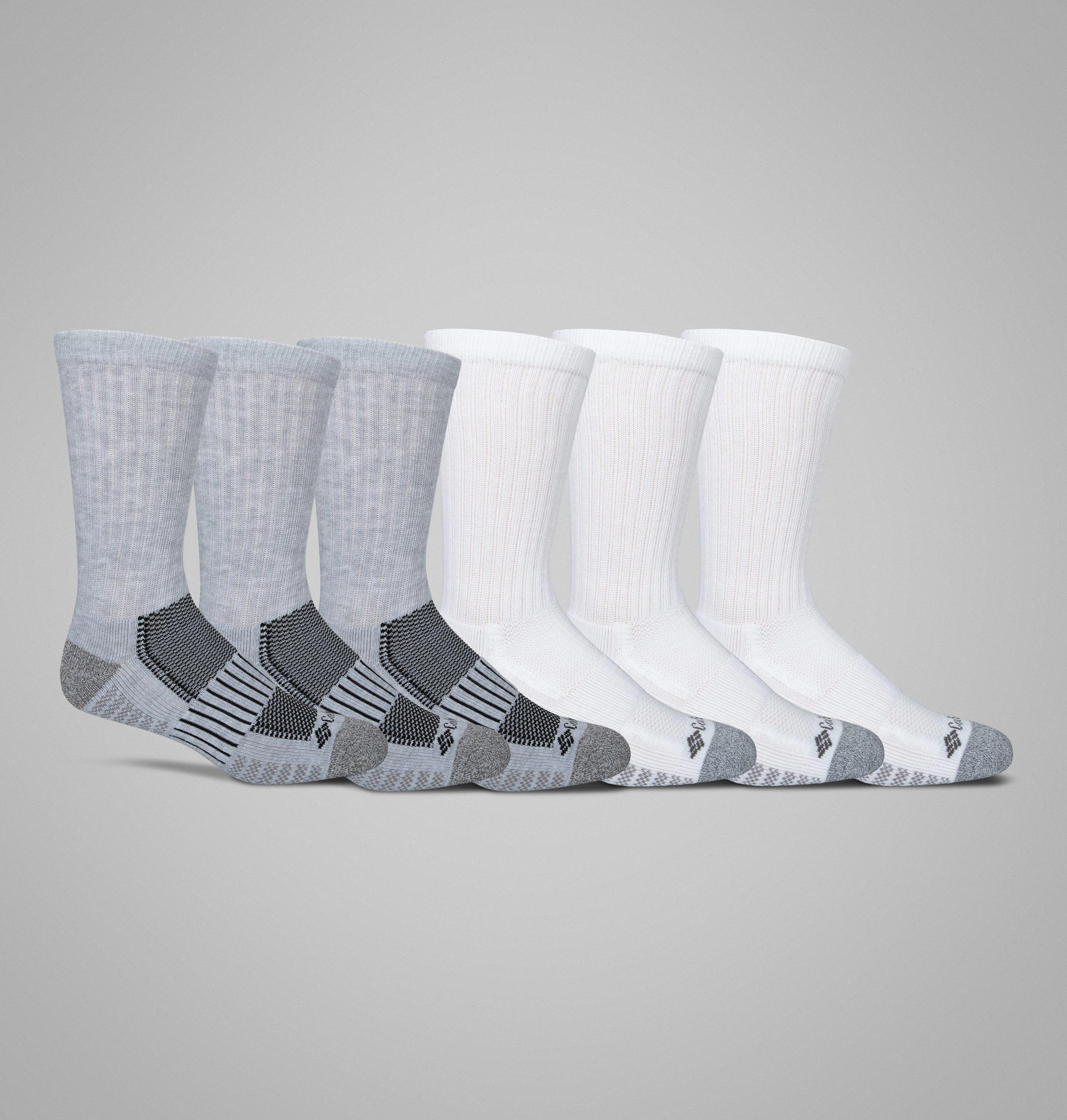 Men's Crew With Pique Footbed Socks - 6 Pack - 1