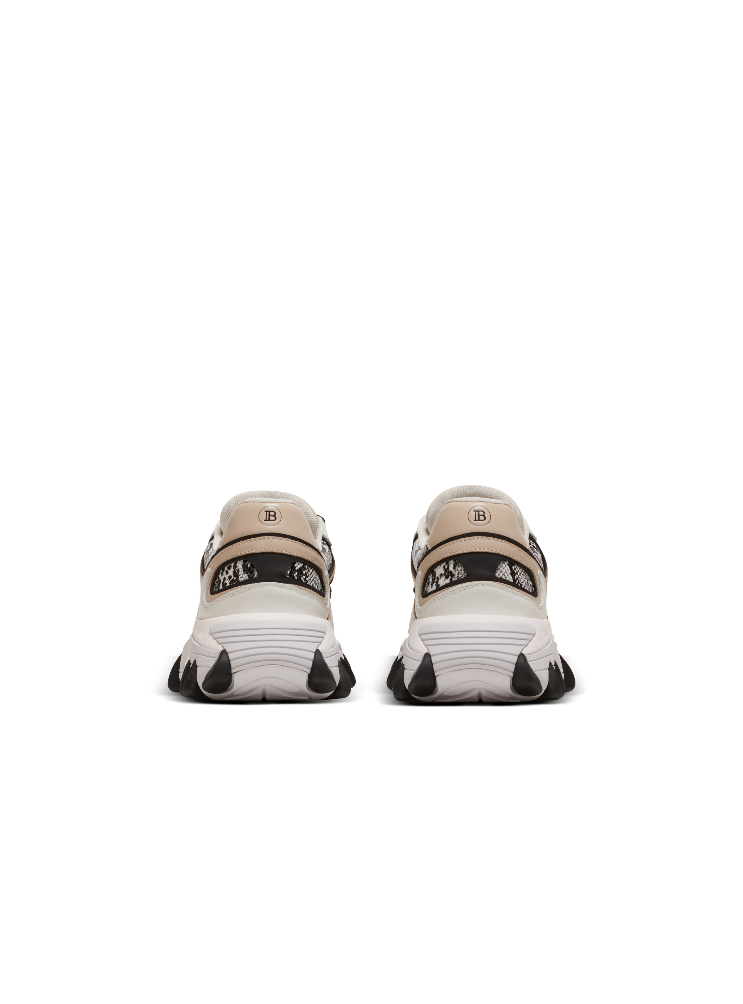 B-East snakeskin-effect leather, suede and mesh sneakers - 5