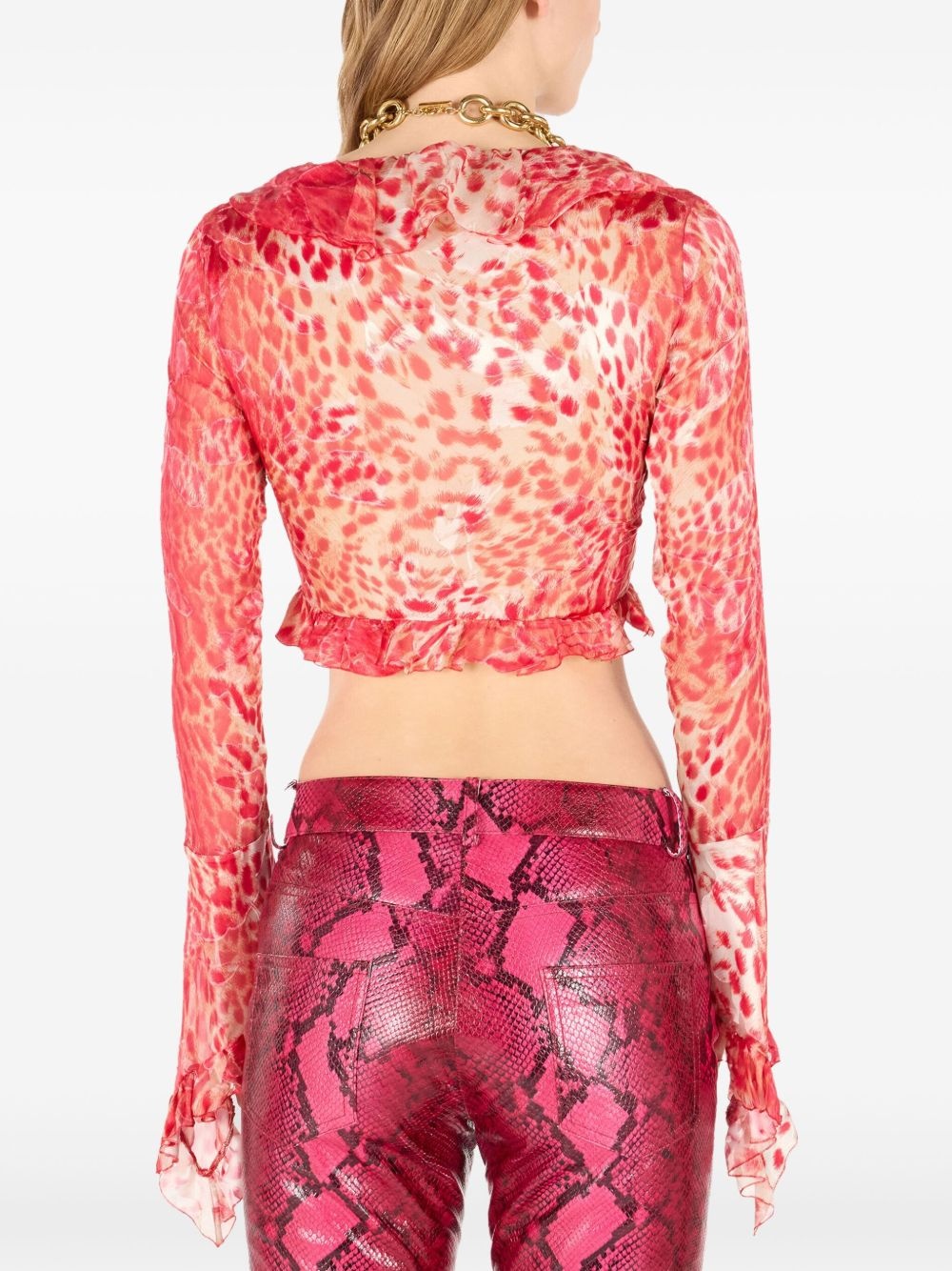 Jaguar-print blouse - 3