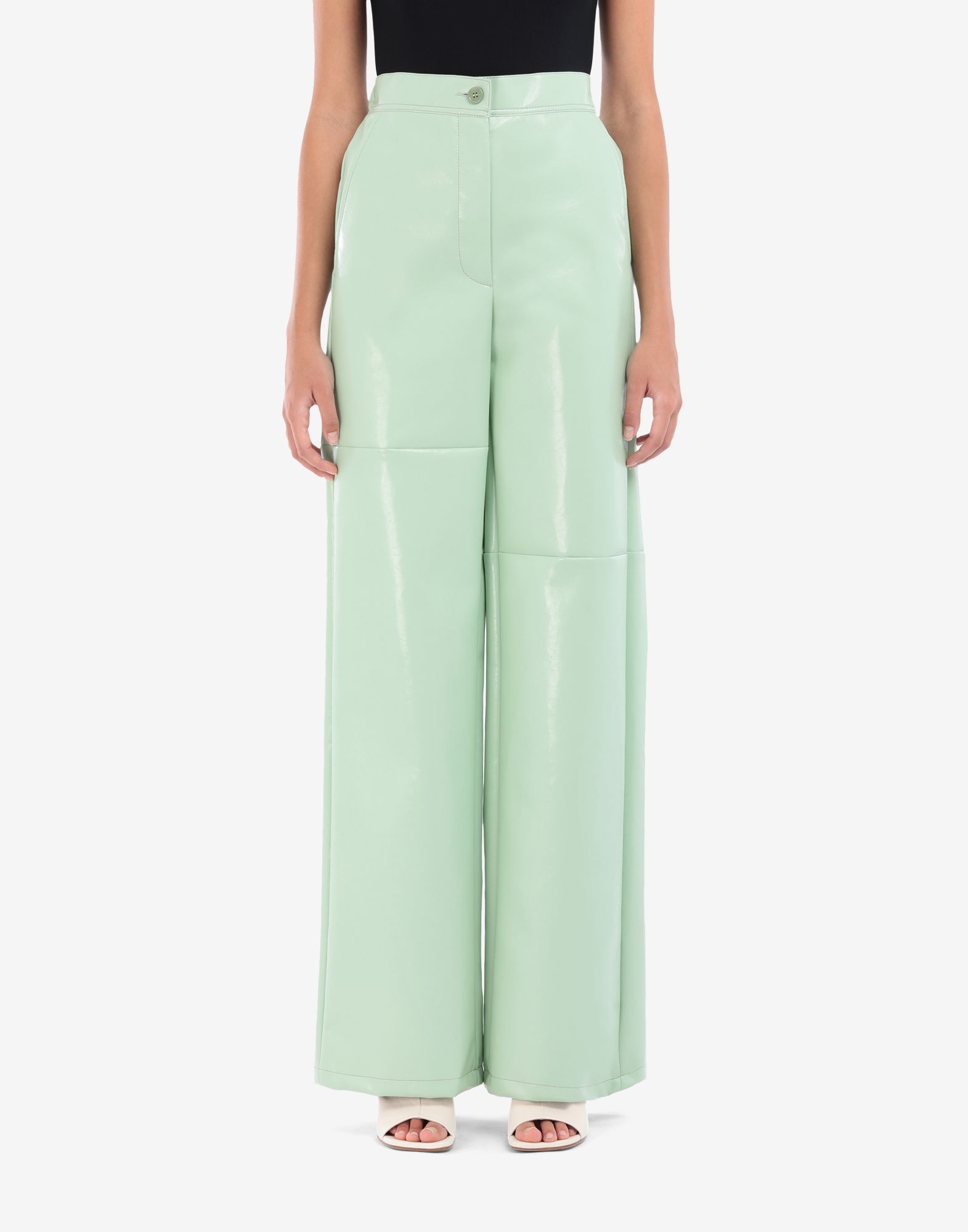 Faux leather flared trousers - 5