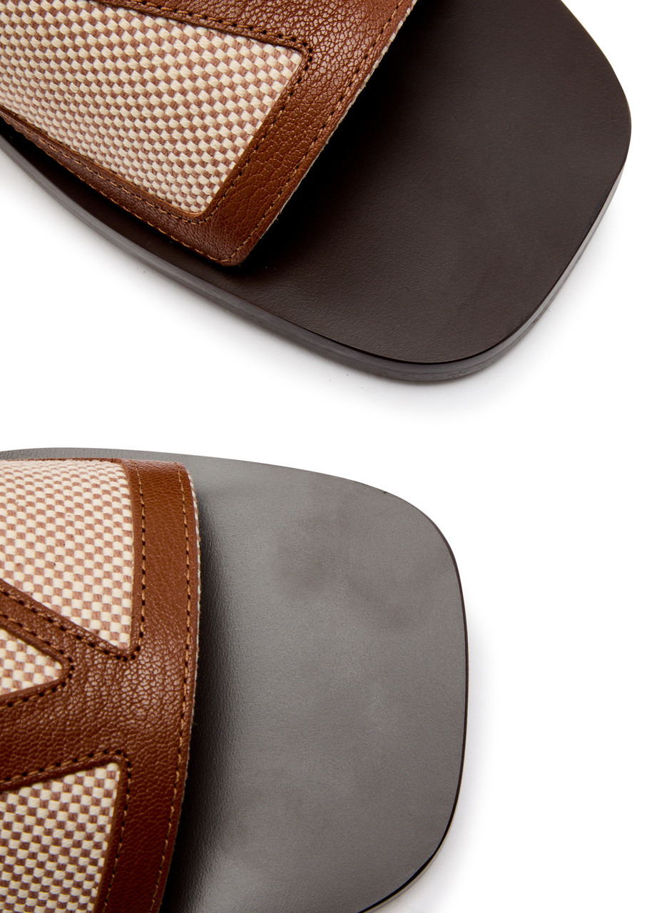 Valentino Garavani Viva Vlogo Leather Sliders - 3