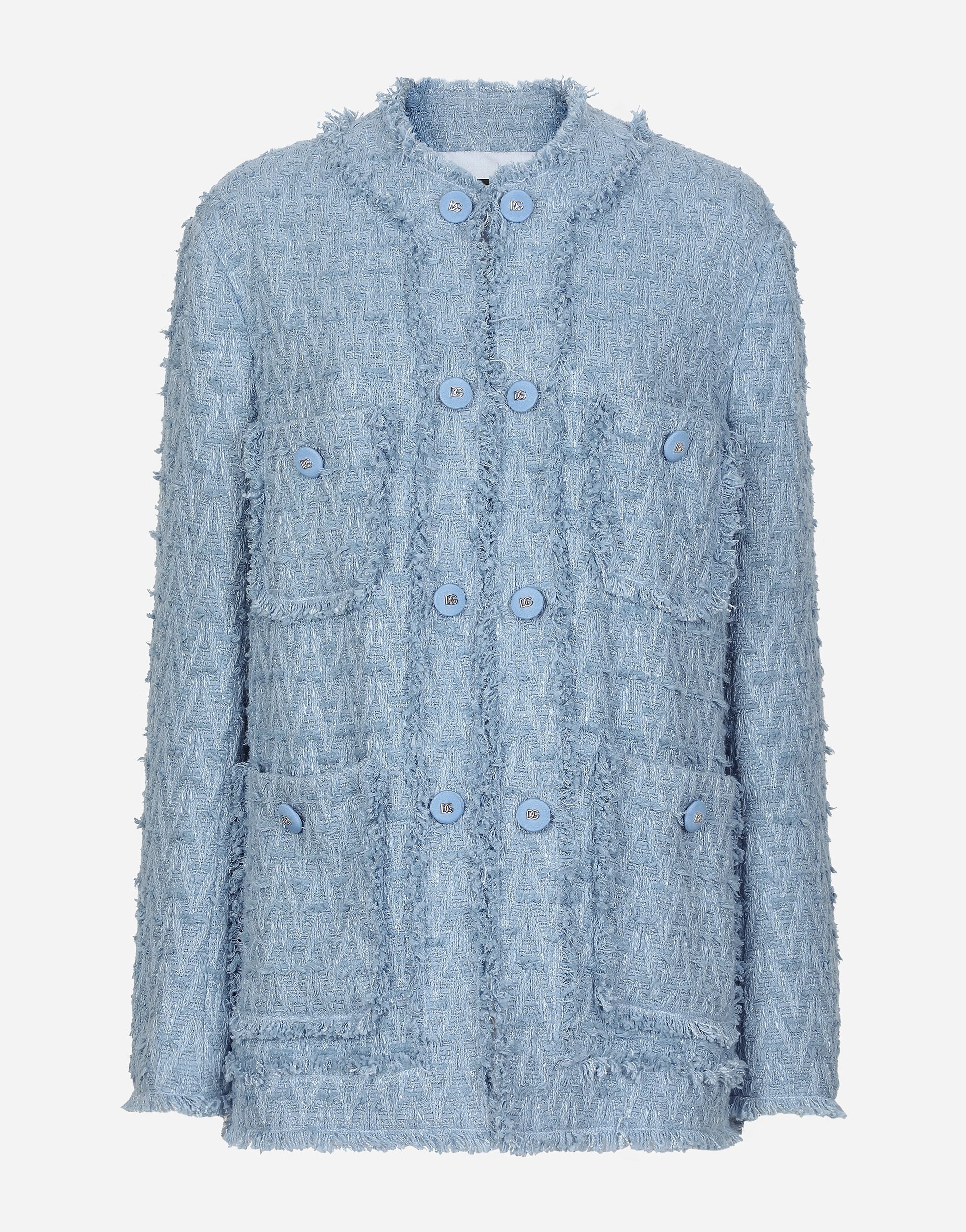 Single-breasted cotton rush-stitch jacket - 1