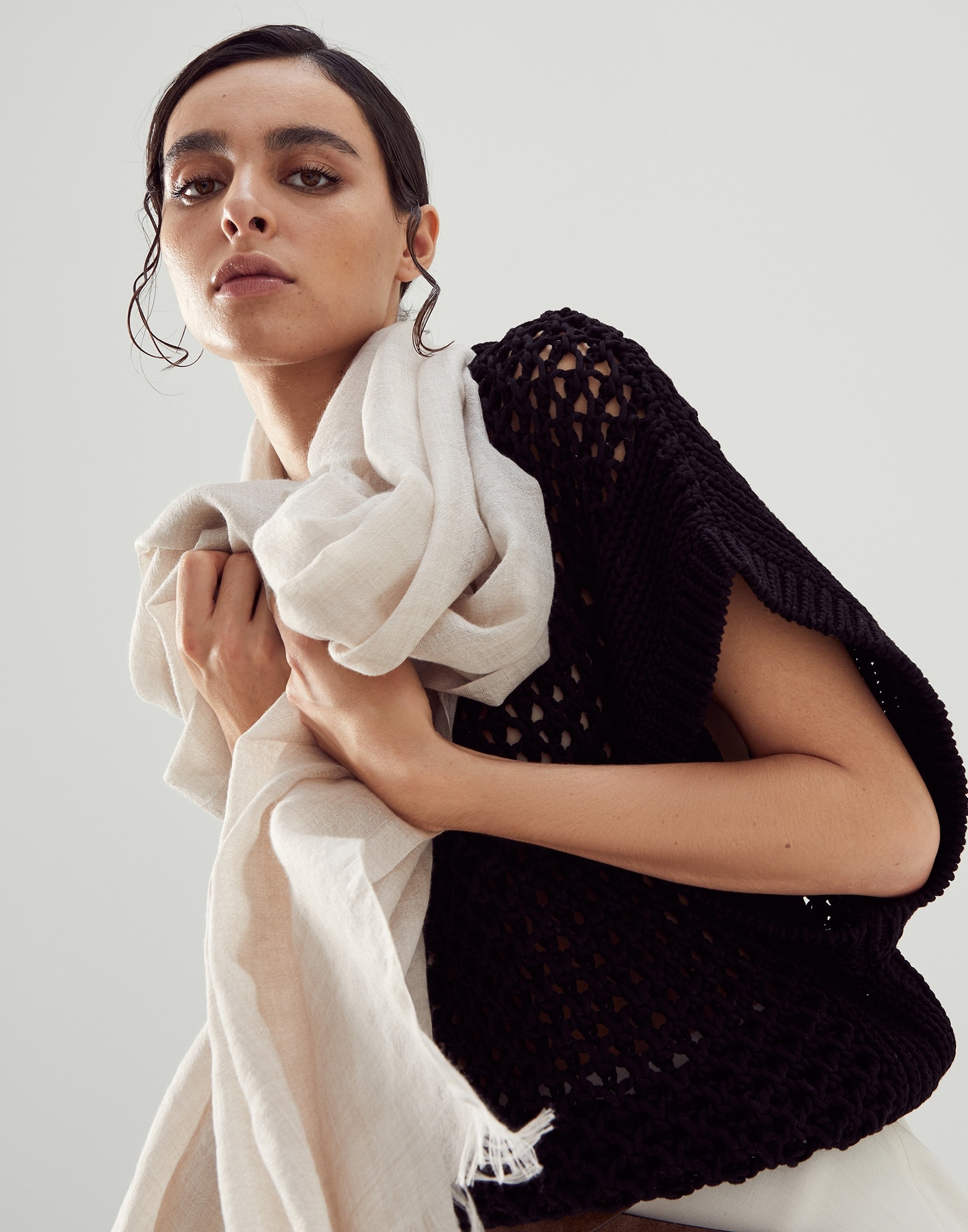 Cashmere and silk scarf - 4