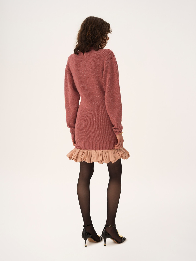 LONG-SLEEVE LOGO MINI DRESS IN A MERINO WOOL KNIT 3