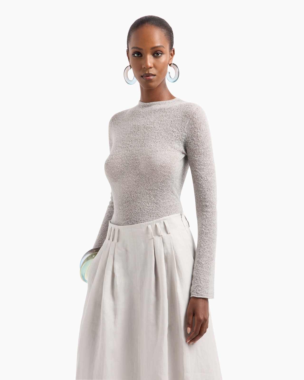 CASHMERE AND MOHAIR WOOL CREW-NECK JUMPER - 2
