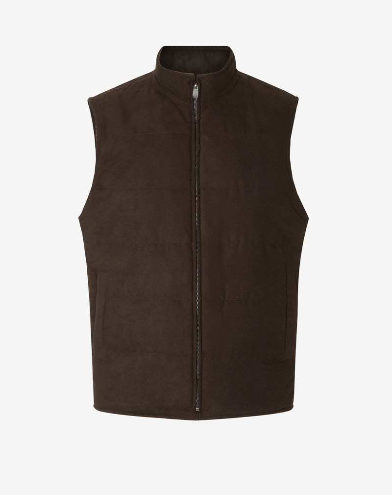 Brown reversible pure wool gilet 6