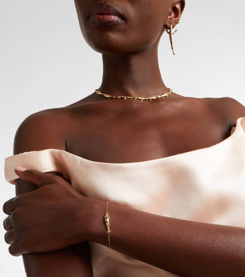 Yvonne Léon Marlin 9kt gold chain bracelet with diamonds outlook