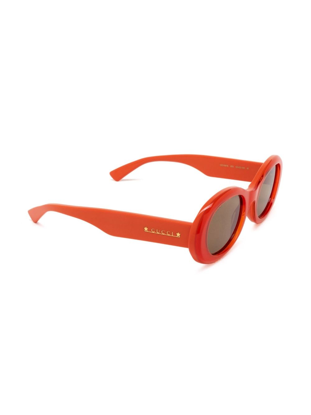 lens-decal oval-frame sunglasses - 2