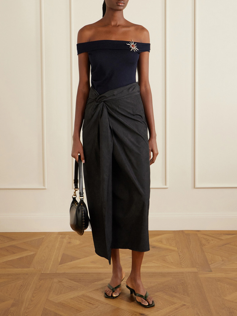 RÓHE Crinkled-satin Midi Skirt outlook