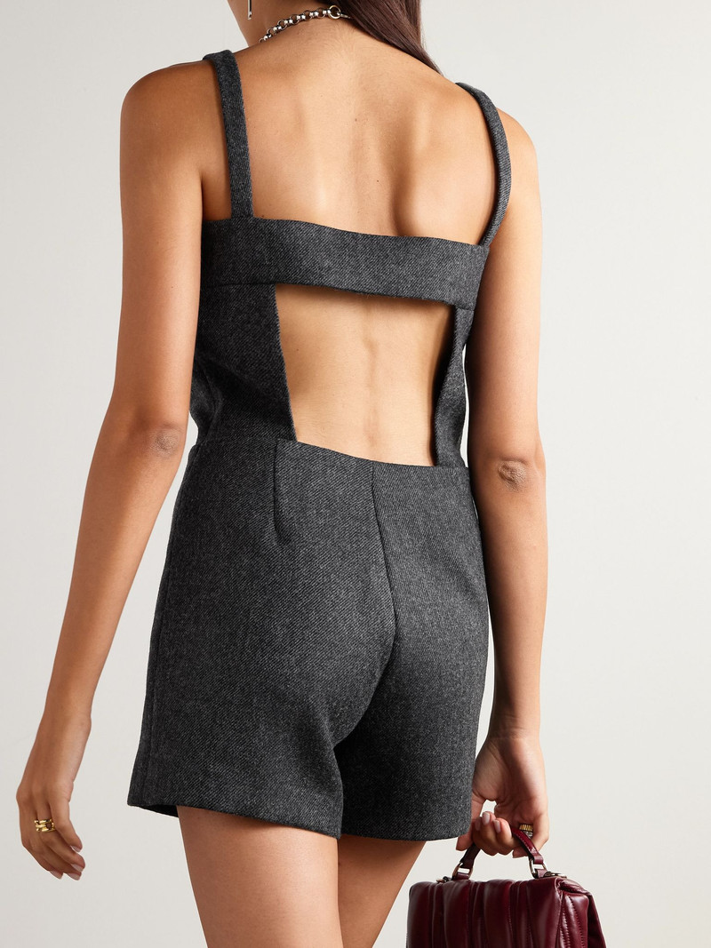 Open-back wool-twill playsuit Dark gray 3