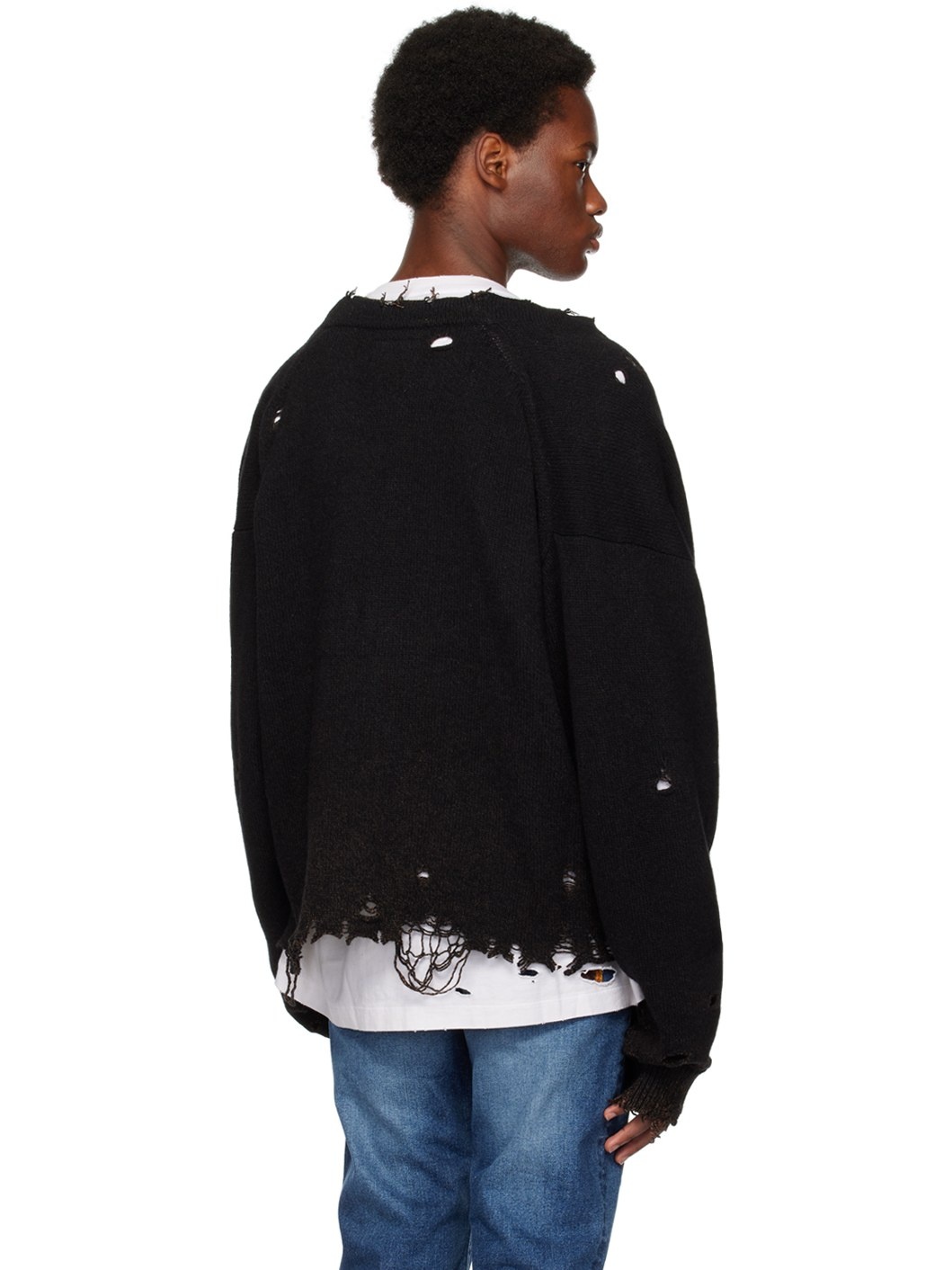 doublet Black Broken Heart Cardigan | ssense | REVERSIBLE