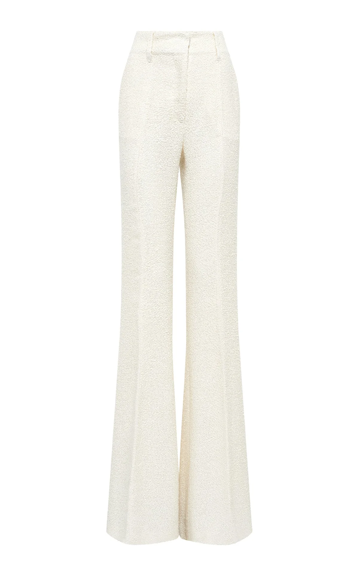 Rhein Pant in Ivory Silk Boucle - 1