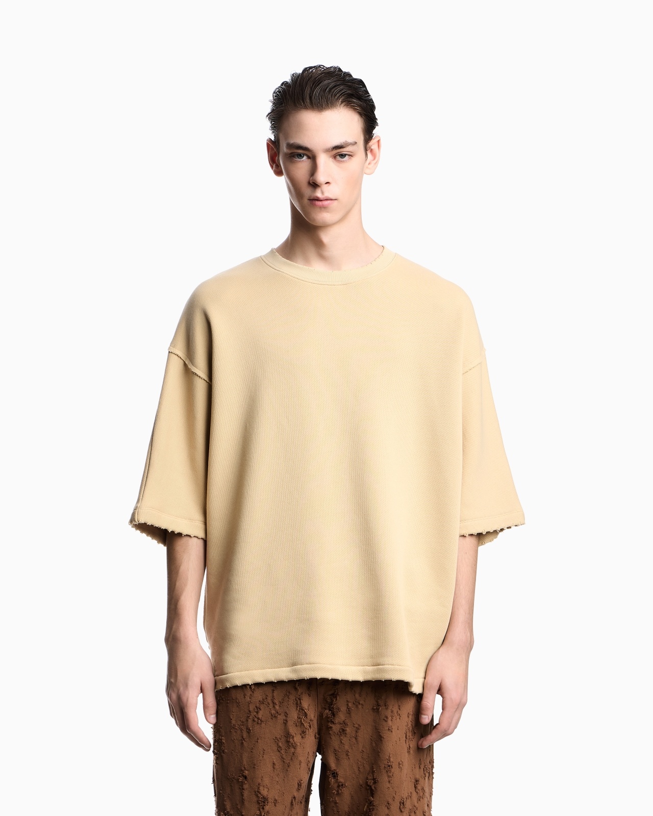 ASV SHORT-SLEEVED JERSEY SWEATSHIRT WITH WORN-LOOK PIPING - 4