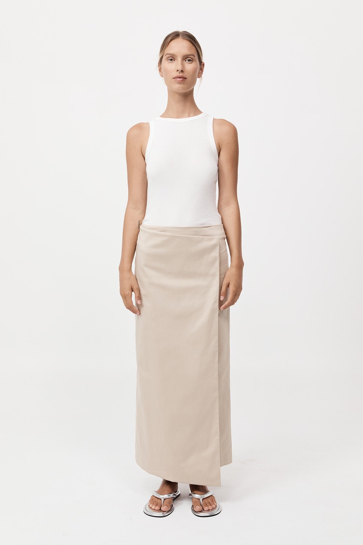 Column Wrap Skirt - Champagne - 2