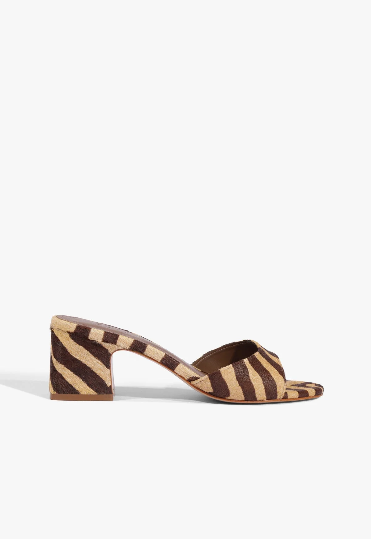 Harriet Mid Mule Animal Print Leather Sandal - 1