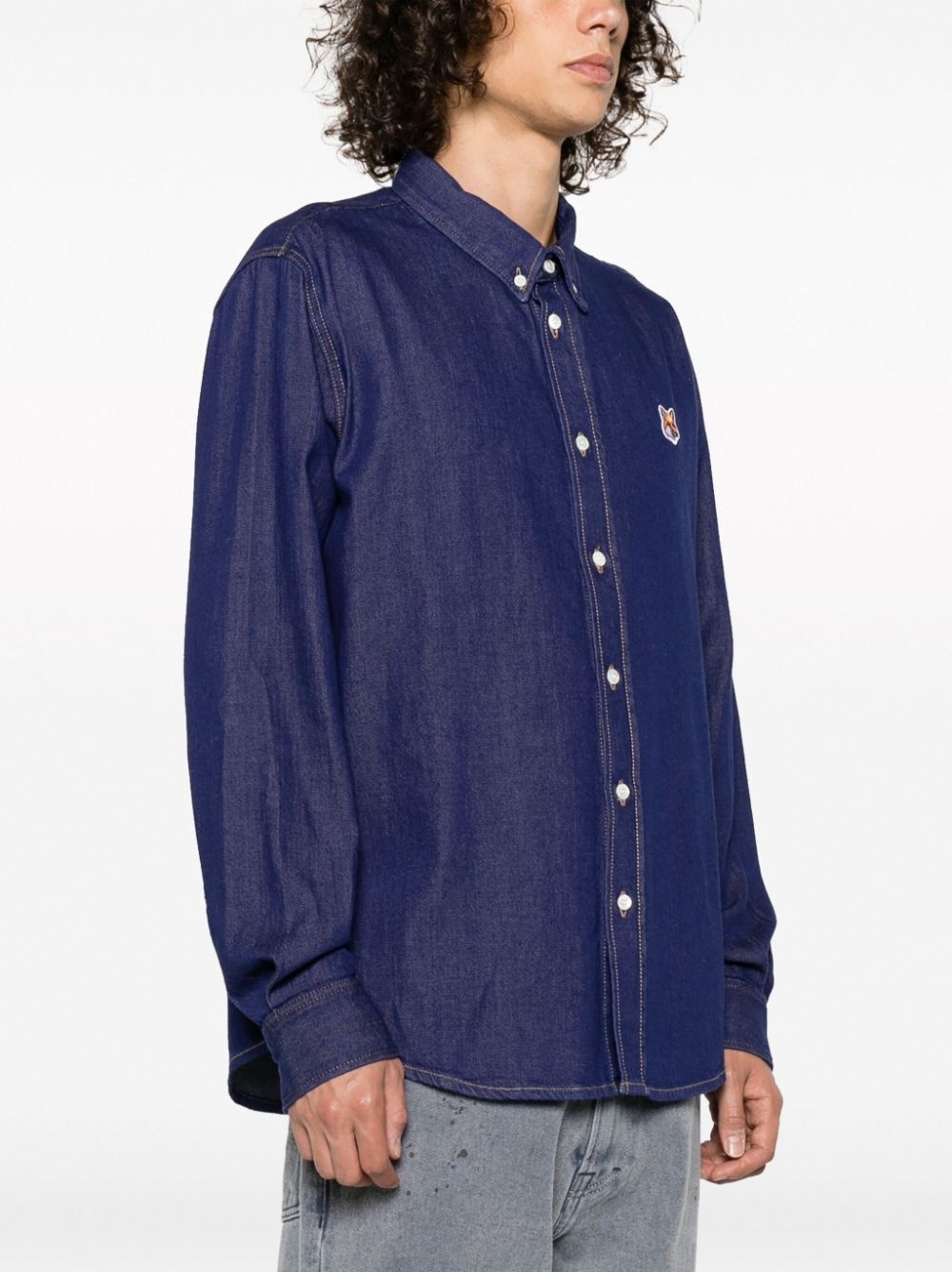 Fox Head-motif cotton shirt - 3