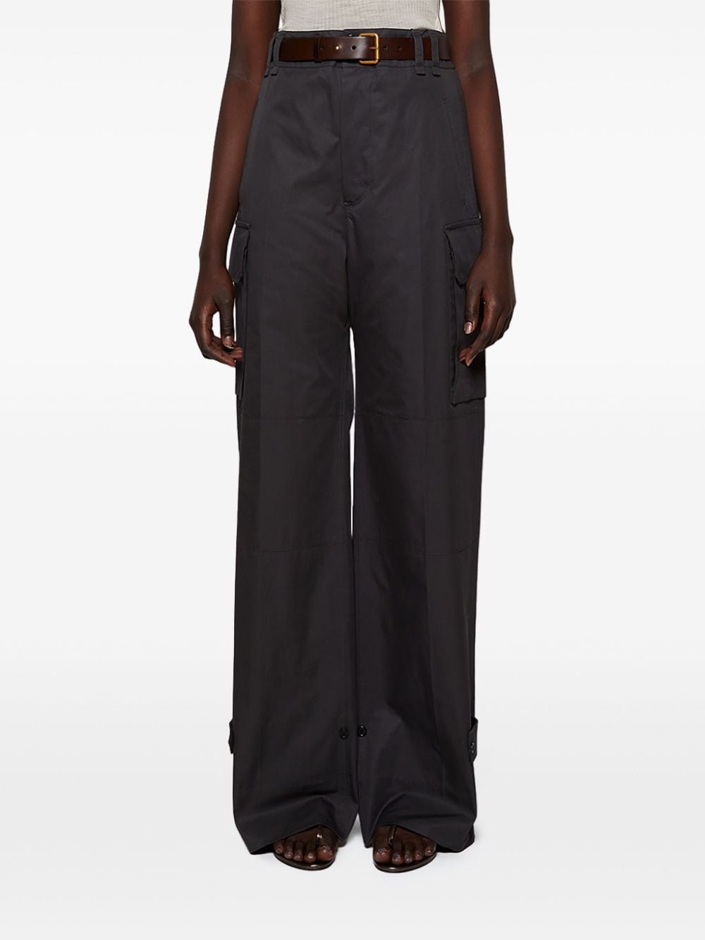 organic-cotton wide-leg trousers - 3