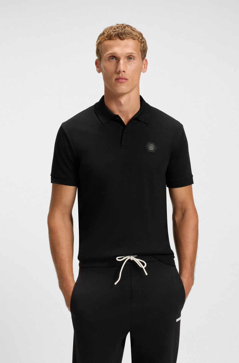 PIMA-COTTON POLO SHIRT WITH DOUBLE B MONOGRAM 2