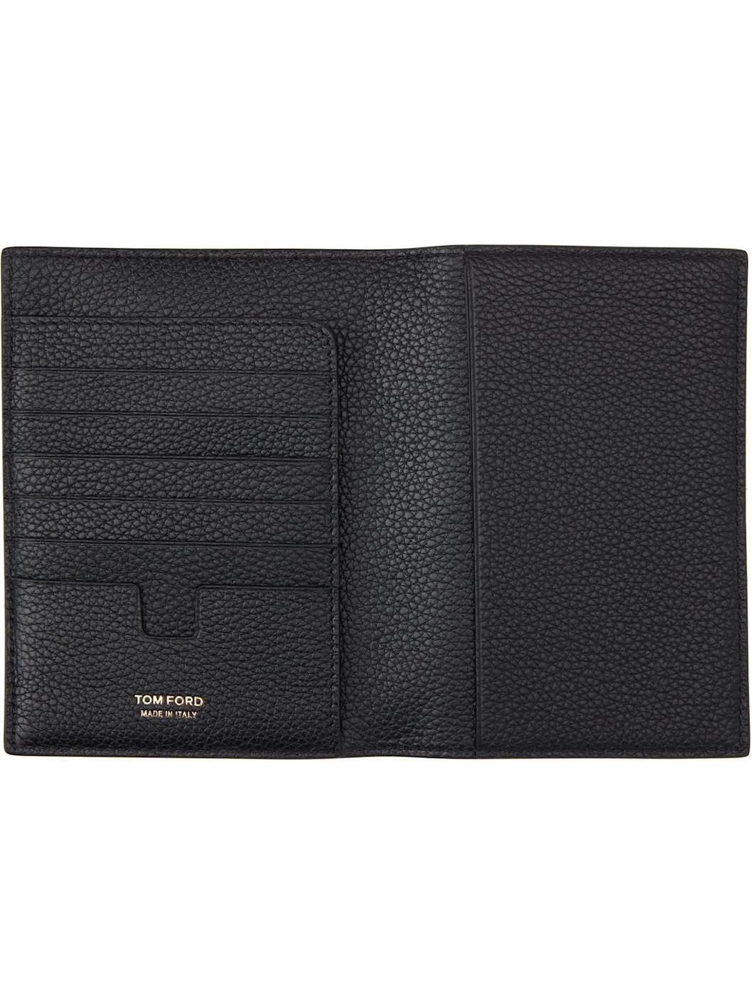 Black Soft Grain Leather T Line Passport Holder - 3