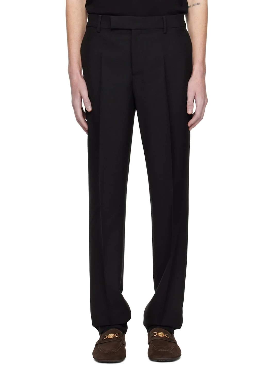 Black Mohair-Blend Formal Trousers - 1