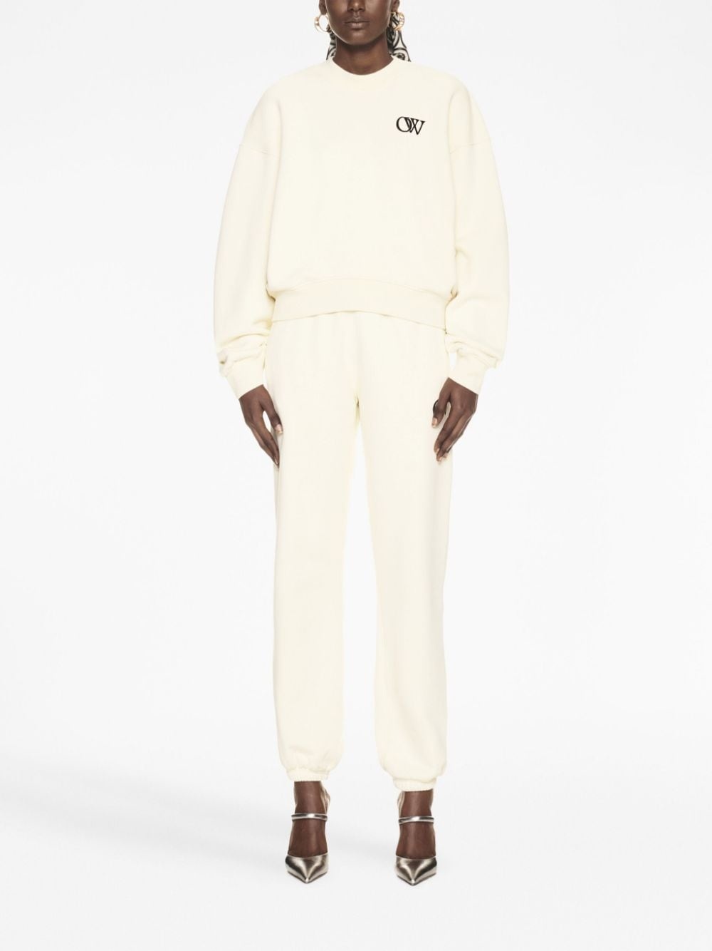 OW-print cotton track pants - 2