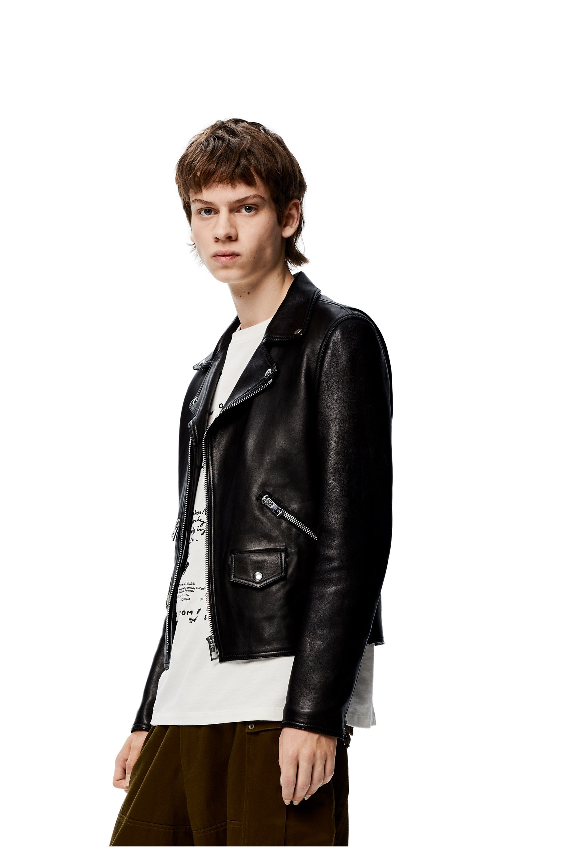 Biker jacket with patches in nappa - 3