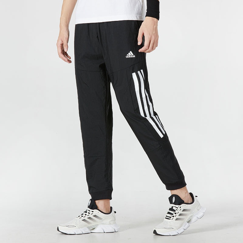 Men's adidas Stripe Logo Bundle Feet Woven Sports Pants/Trousers/Joggers Black HK2143 - 3