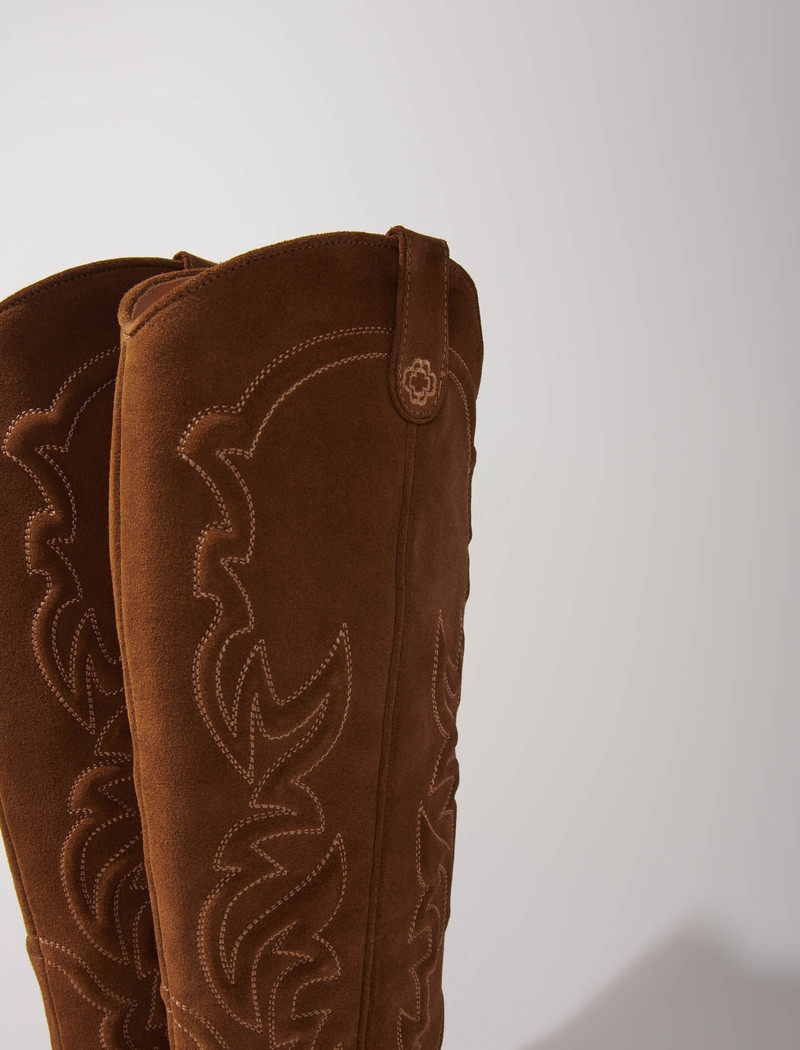 Suede cowboy boots 3