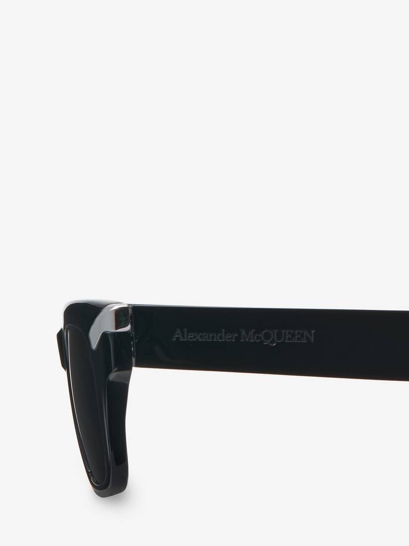 Men's Punk Rivet Square Sunglasses in Black/smoke - 5