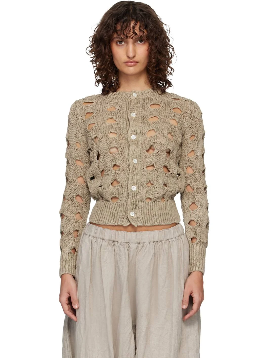 Beige Hemp Cardigan - 1