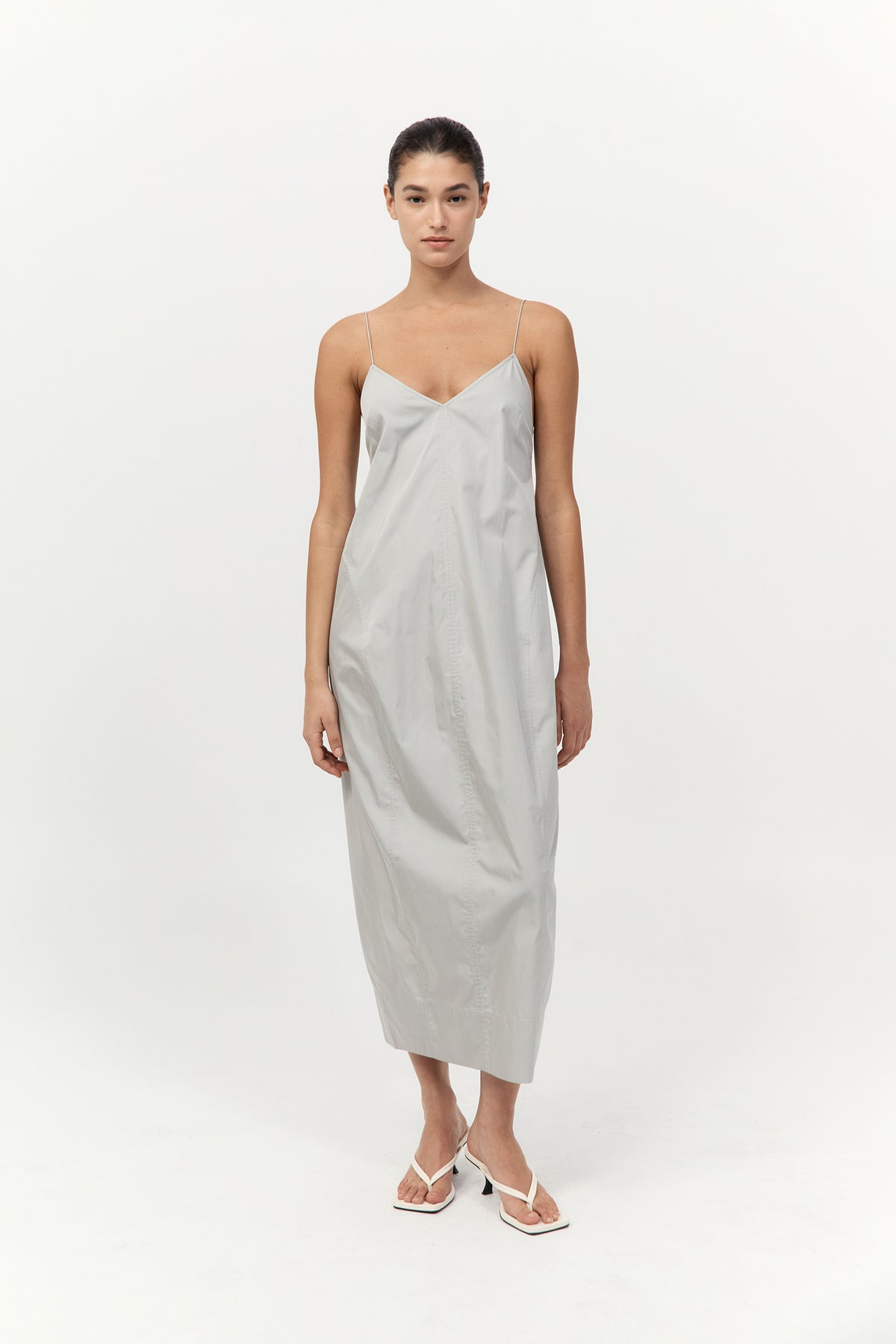 Paper Taffeta Cocoon Dress - Silver - 2