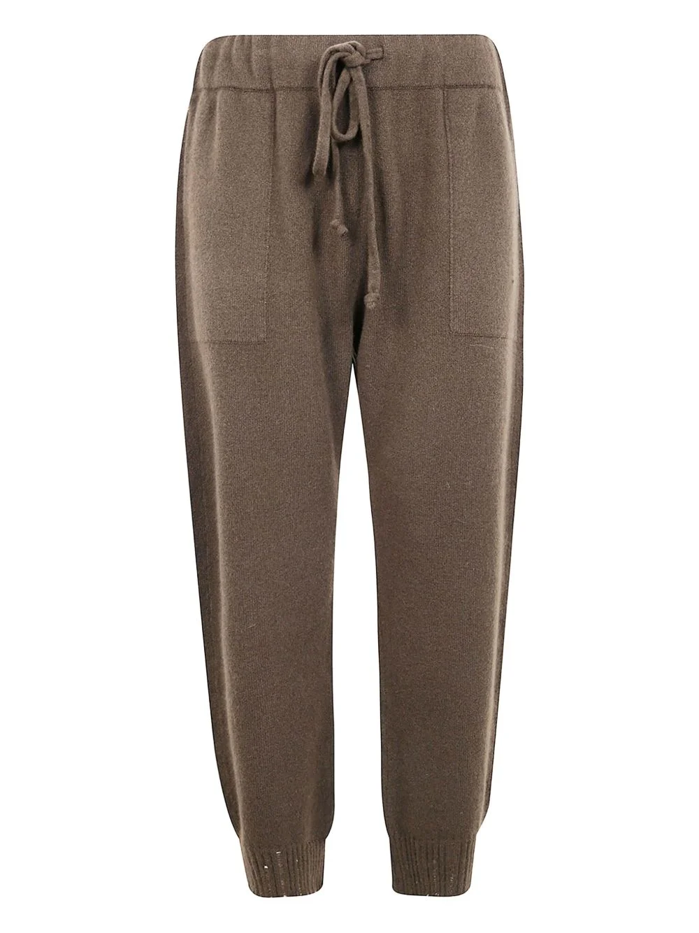 drawstring knitted trousers - 1