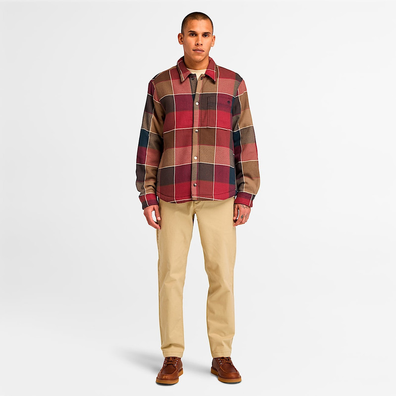 Men's High Pile Fleece Lined Plaid Overshirt 3