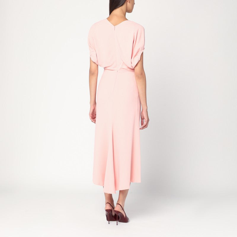 Victoria Beckham Pink Satin Midi Dress Women - 2
